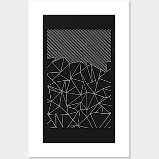 Ab Lines 45 Black and Grey Posters and Art